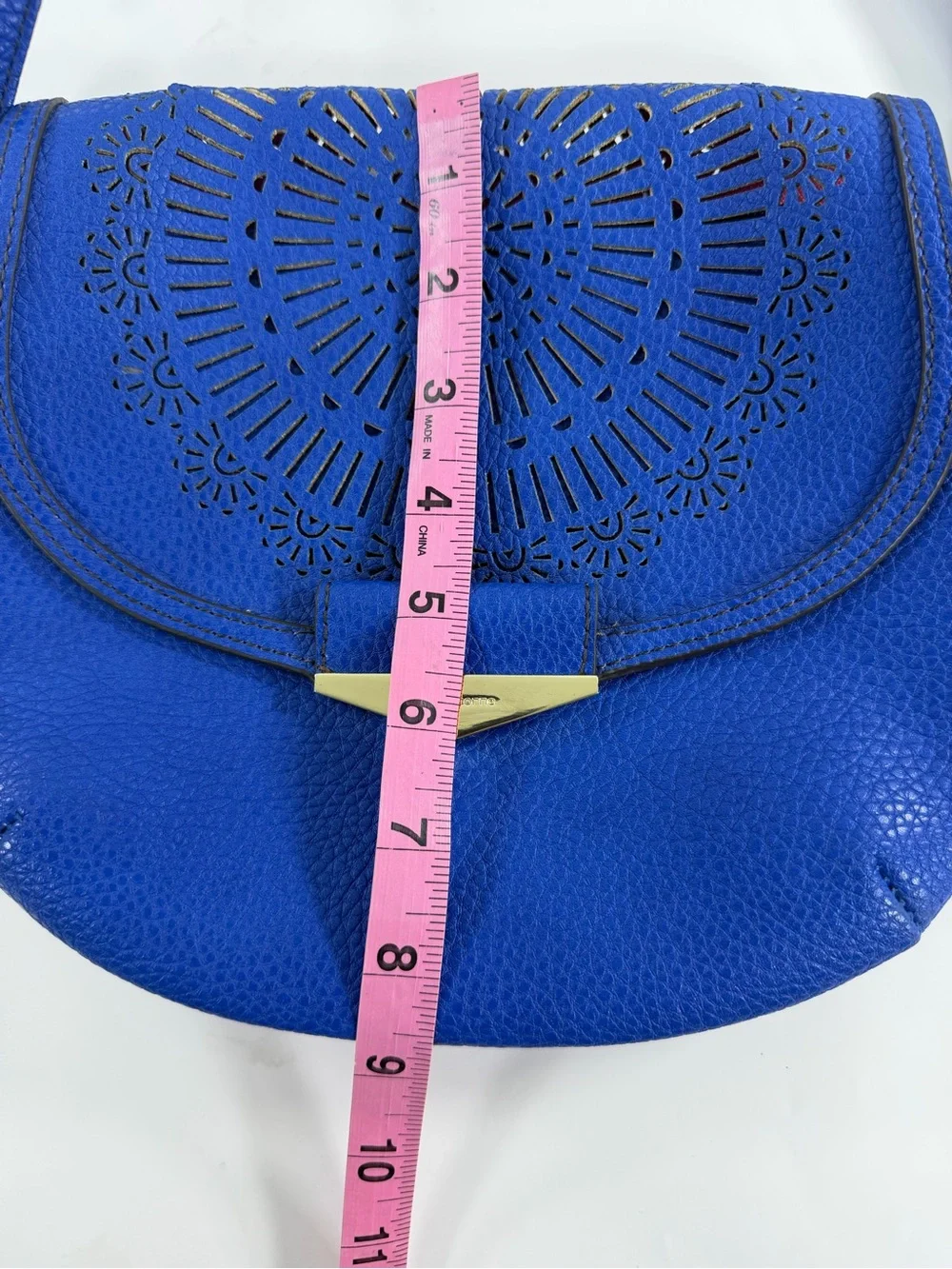Liz Claiborne Royal Blue Laser-Cut Saddle Crossbody‎